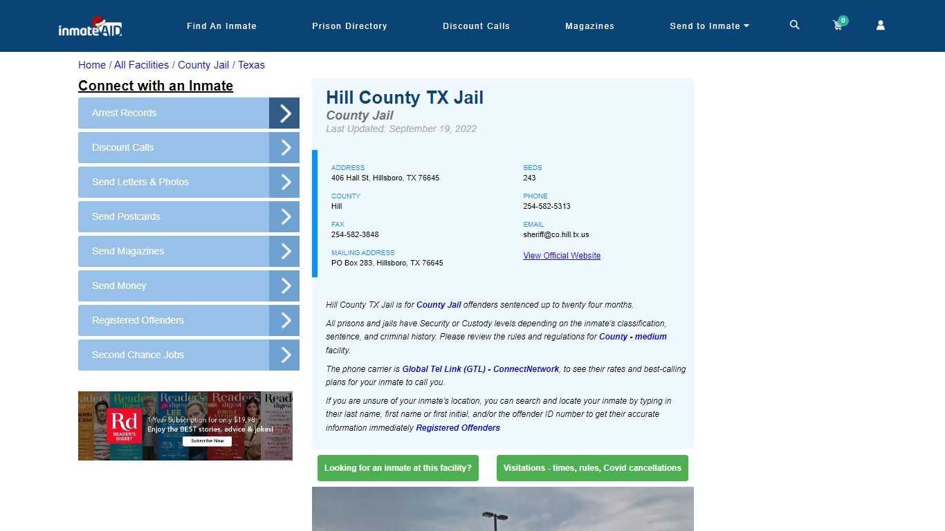 Hill County TX Jail - Inmate Locator - Hillsboro, TX